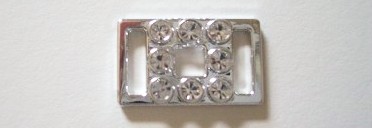 Silver Austrian Crystal Plastic 1/2" x 15/16" Buckle