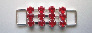 Red Austrian Crystal 3/4" x 1 1/4" Buckle