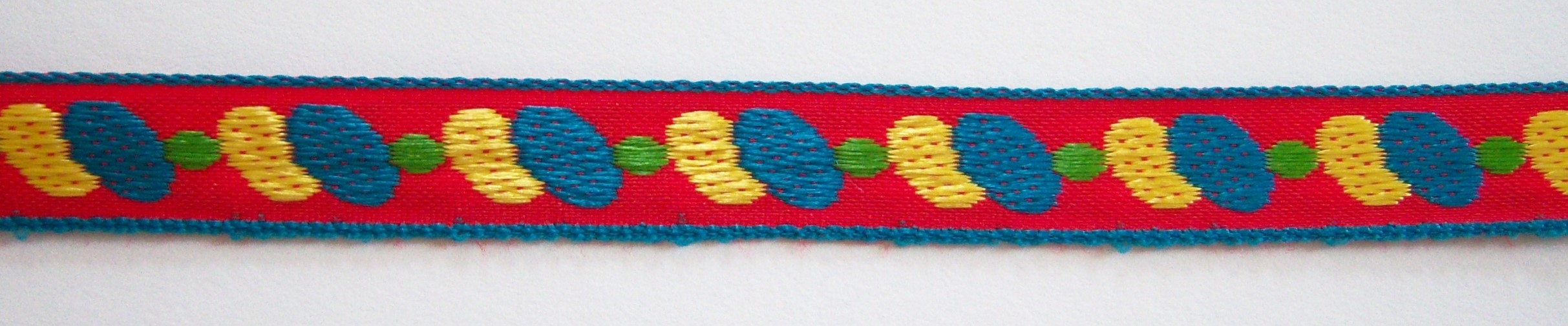 Red/Teal/Yellow 1/2" Jacquard