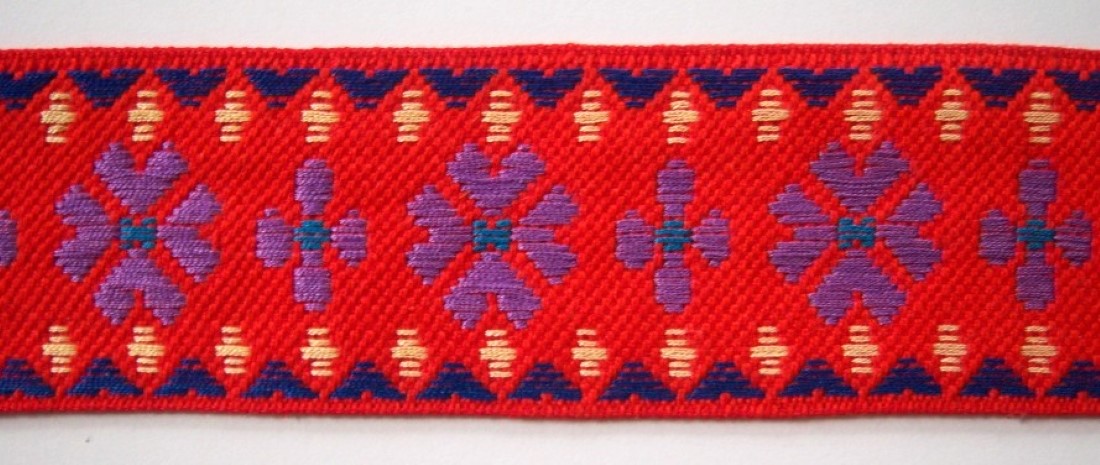Red/Orchid Cotton 2" Webbing