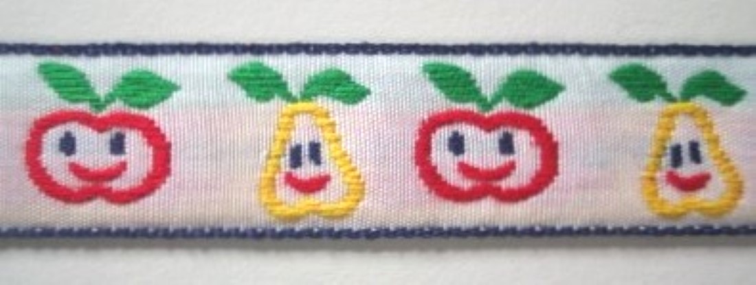 Red/Yellow Apples/Pears 3/4" Jacquard