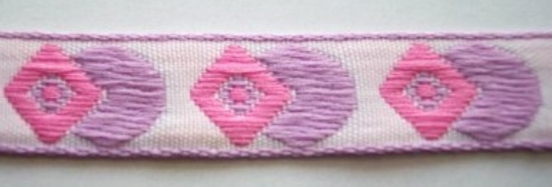White/Orchid/Pink 5/8" Deco Jacquard