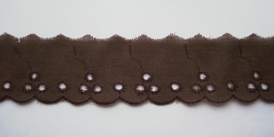 Chocolate Brown 1" Eyelet Lace