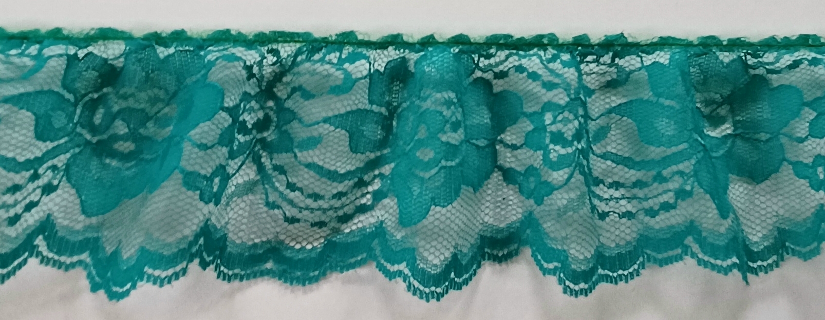 Teal Green 3" Ruffled Lace