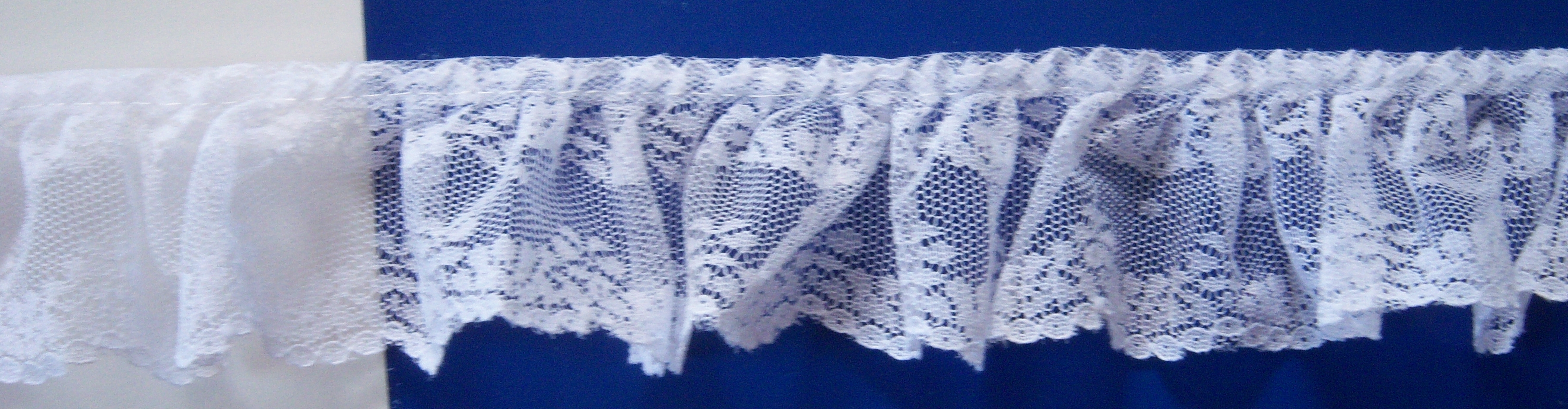White 2" Gathered Lace