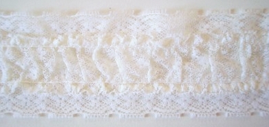 Off White 2" Gathered Lace