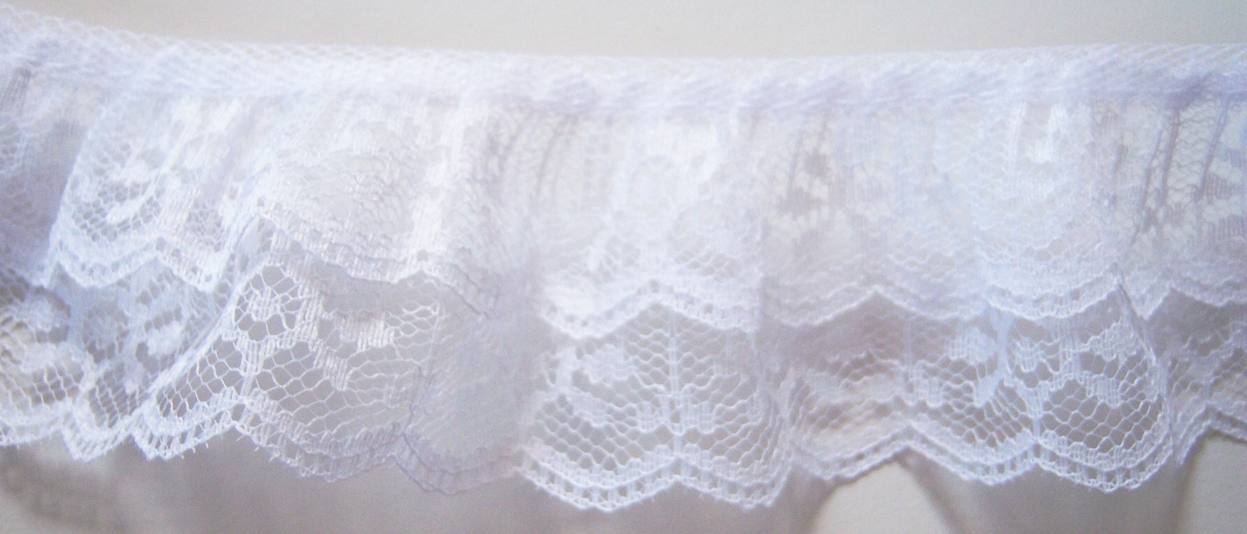 White Double Gathered Lace