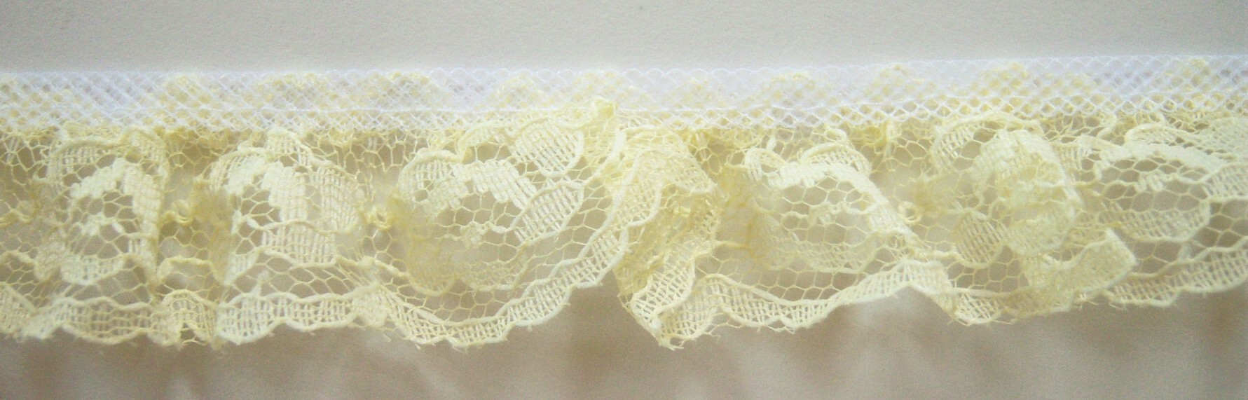 Yellow 1 1/4" Gathered Nylon Lace