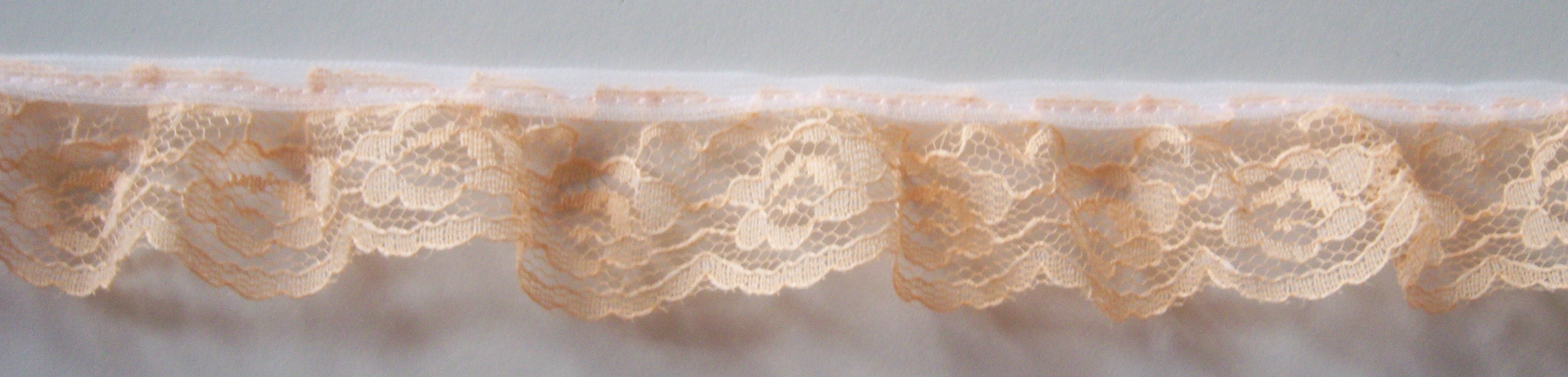 Peach 1 1/4" Ruffled Lace