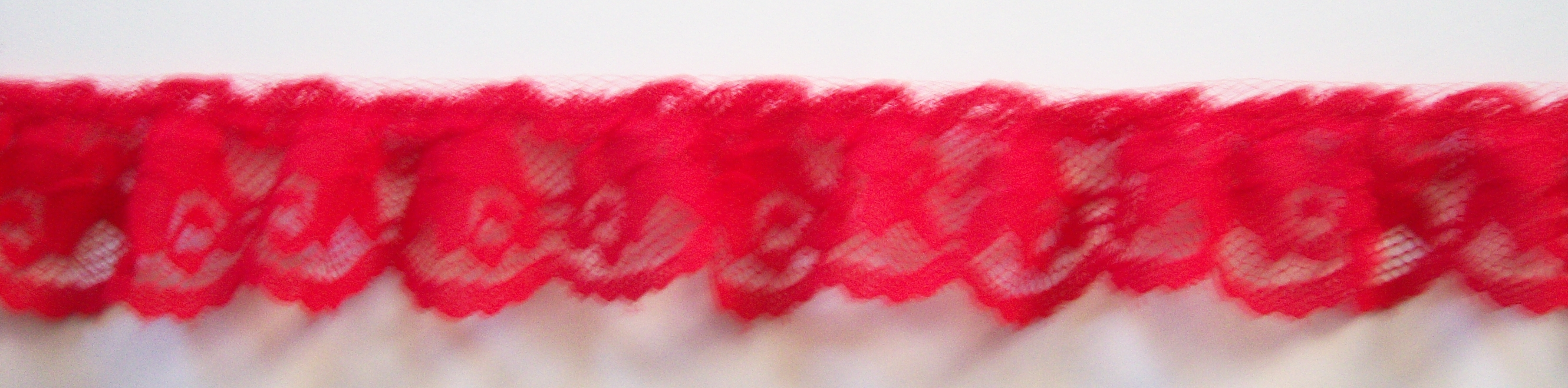 Red Tulips 1 1/4" Ruffled Lace