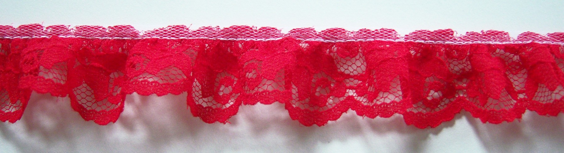Red 1 1/4" Ruffled Lace