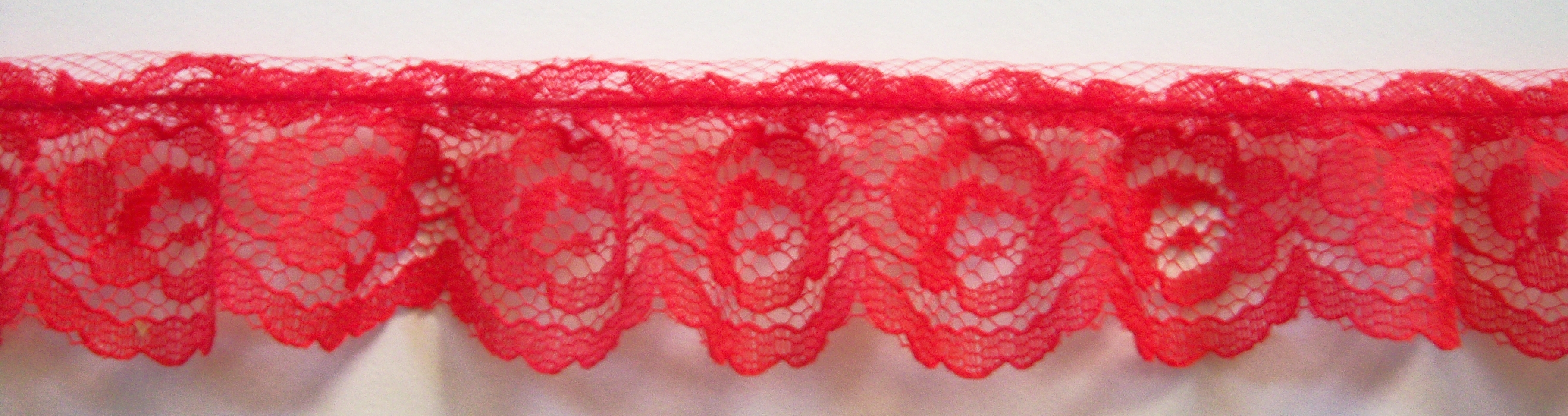Happy Red 1 1/4" Ruffled Lace