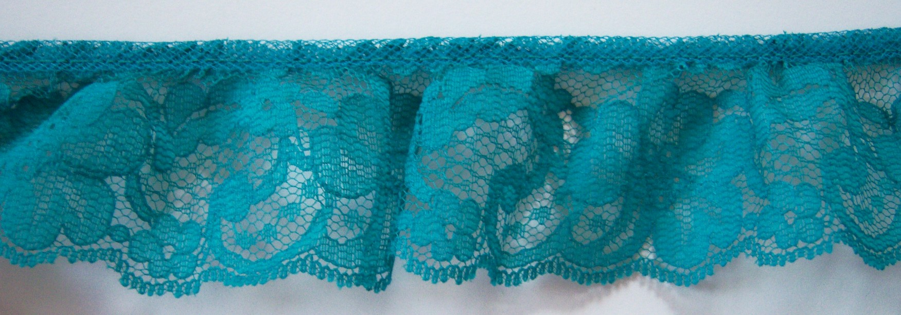 Teal 1 3/4" Ruffled Lace
