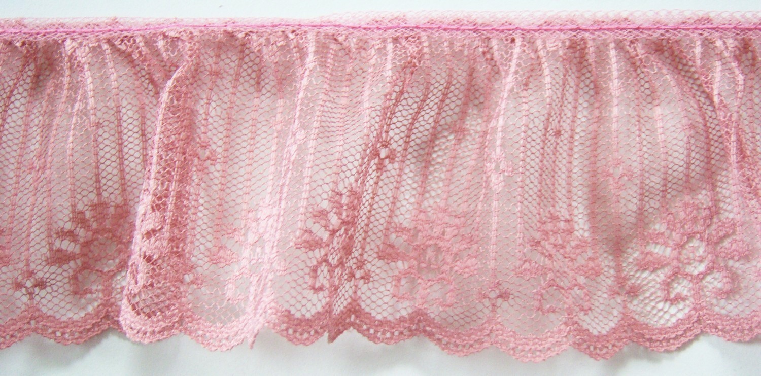 Antique Rose 2 1/2" Ruffled Lace