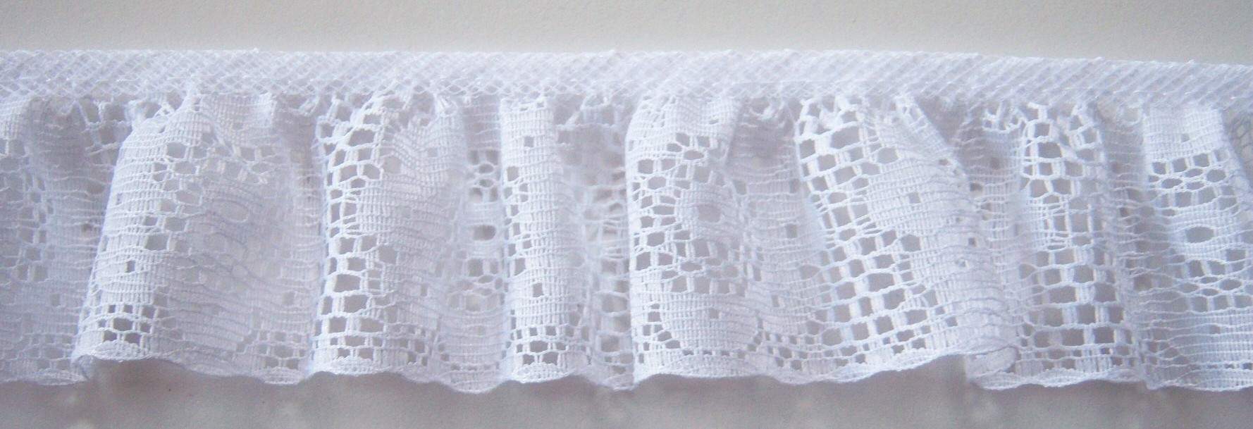 White 1 7/8" Ruffled Lace
