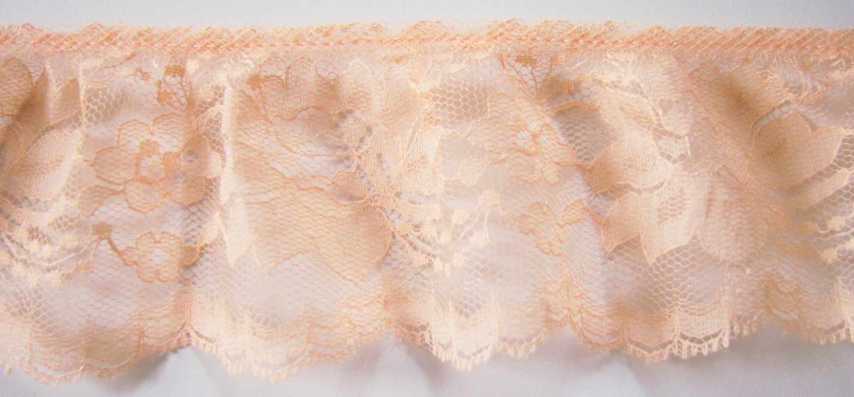 Peach 3" Ruffled Lace