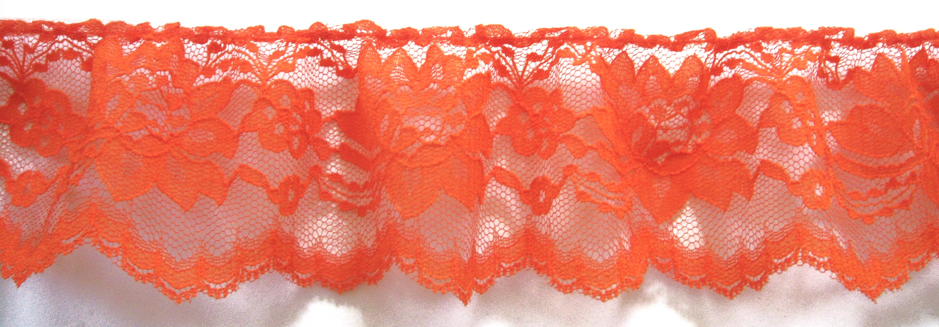 Orange 3" Ruffled Lace