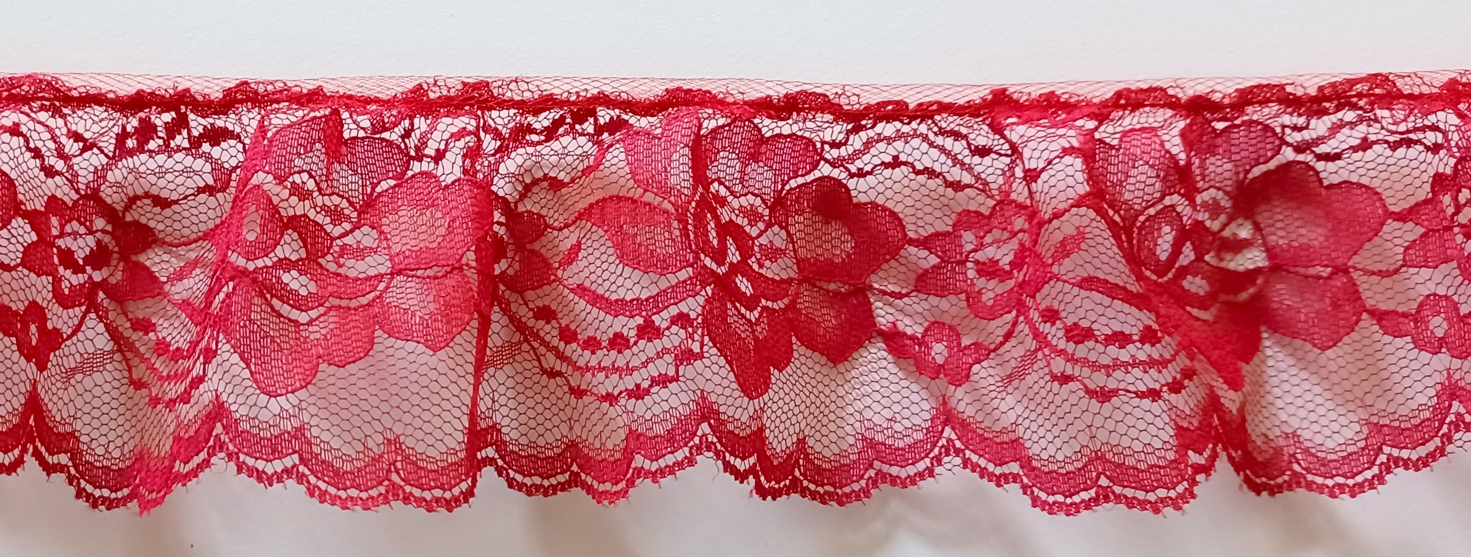 Ruby Red 3" Ruffled Lace