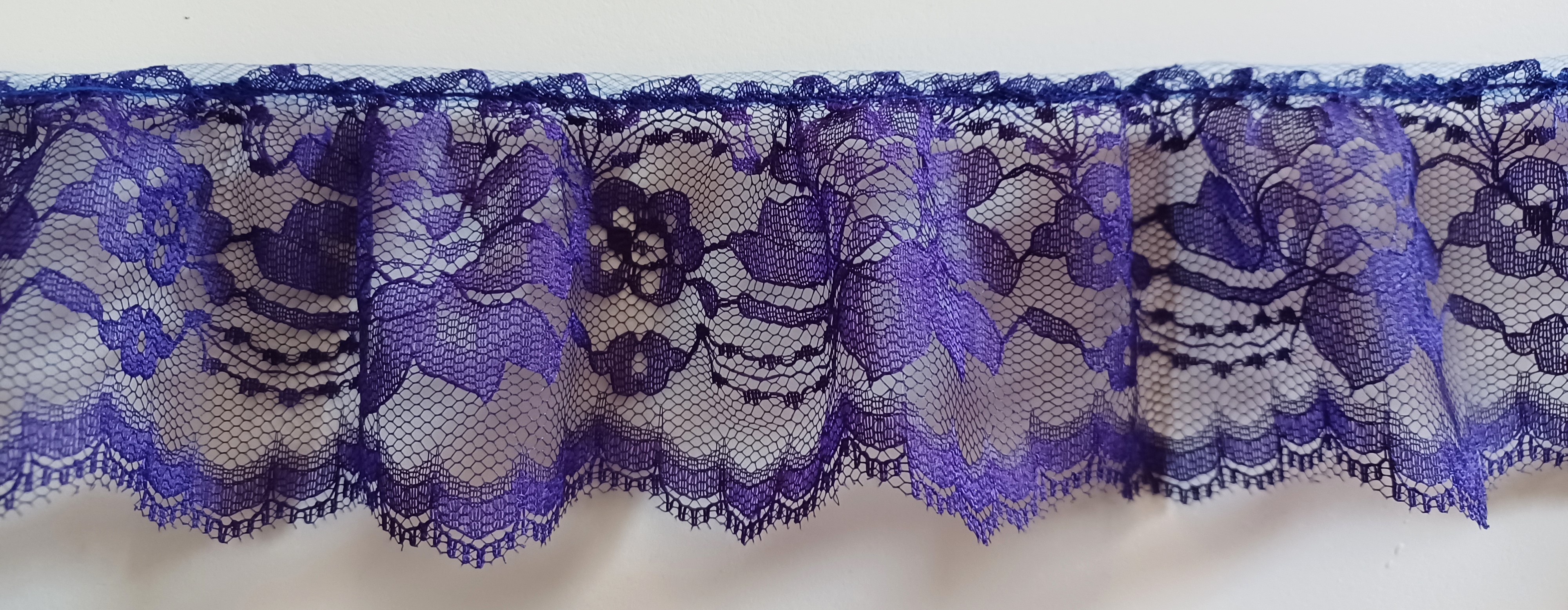 Purple 3" Ruffled Lace
