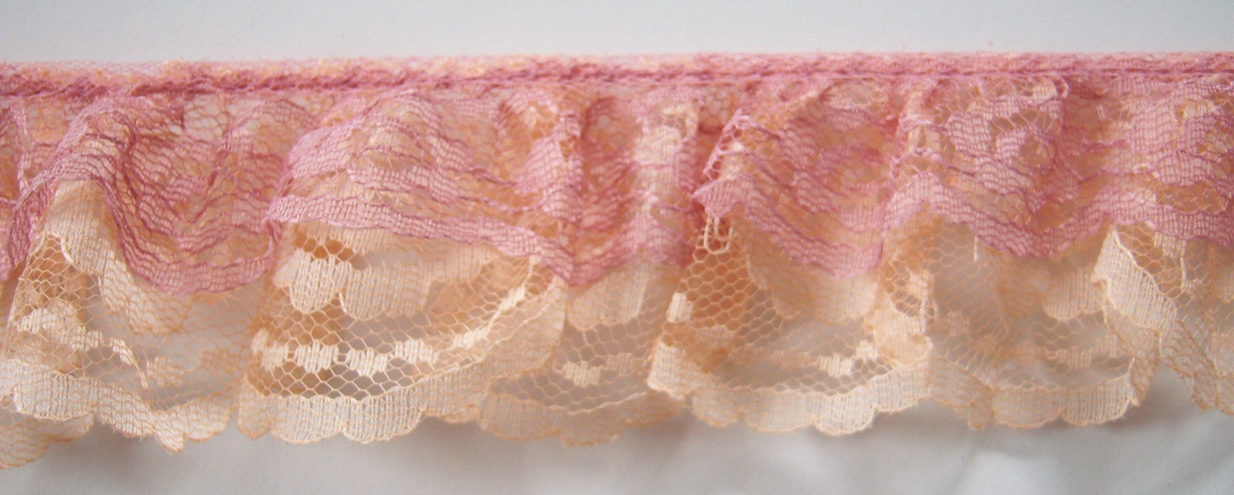 Lt Rose/Peach Double Gathered Lace