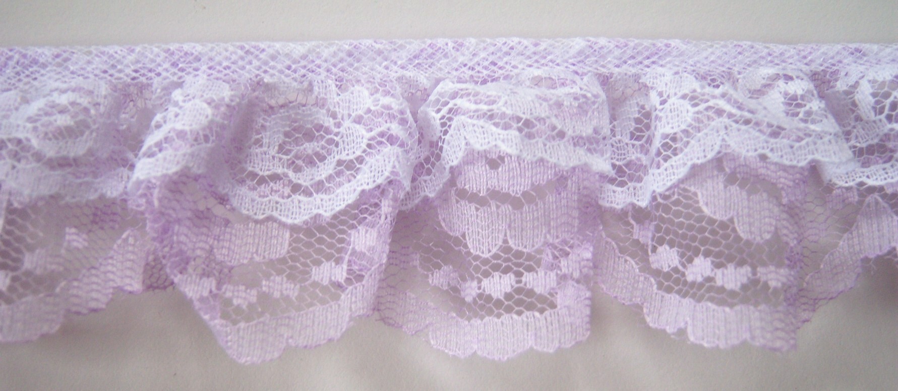 White/Orchid Double Gathered Lace