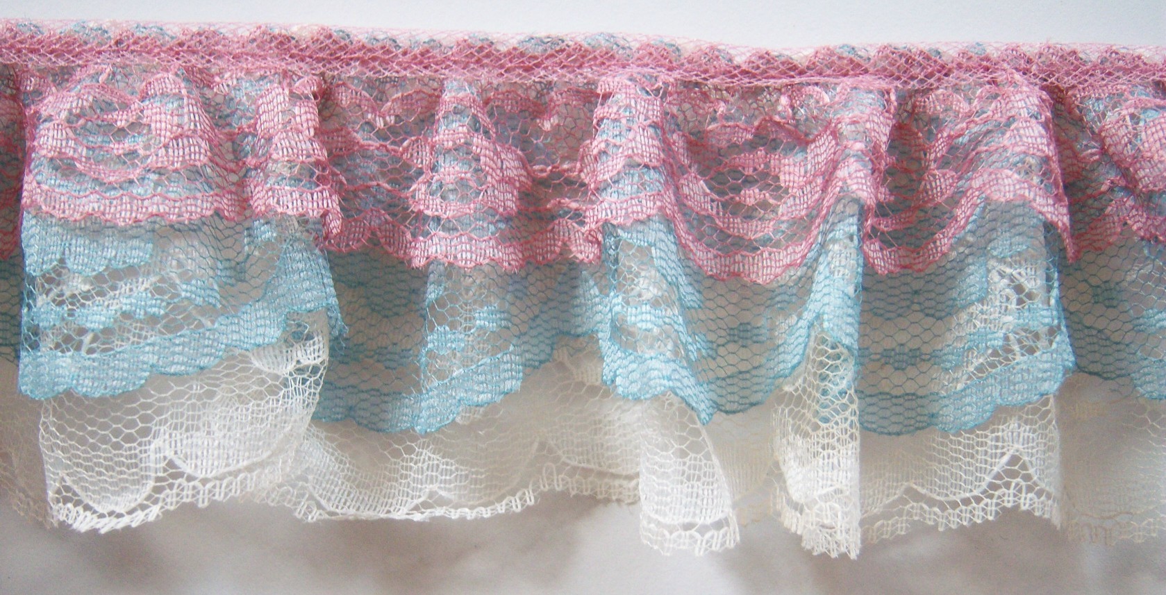 Dusty Rose/Country Blue/Eggshell Triple Lace