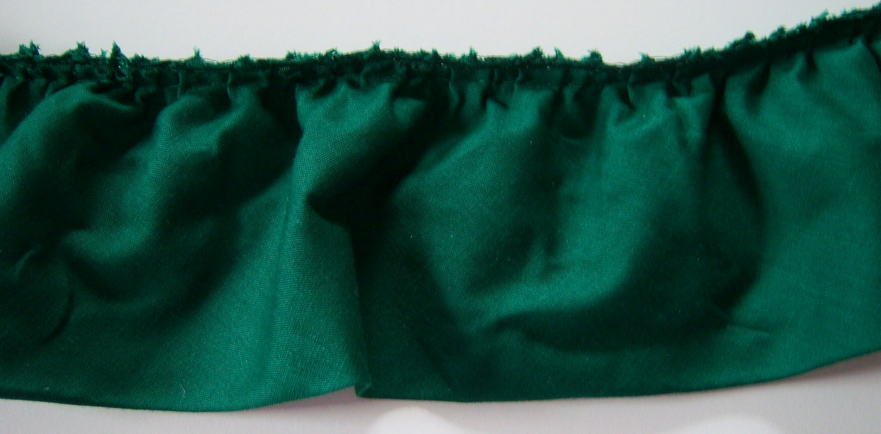 Christmas Green Ruffled Fabric