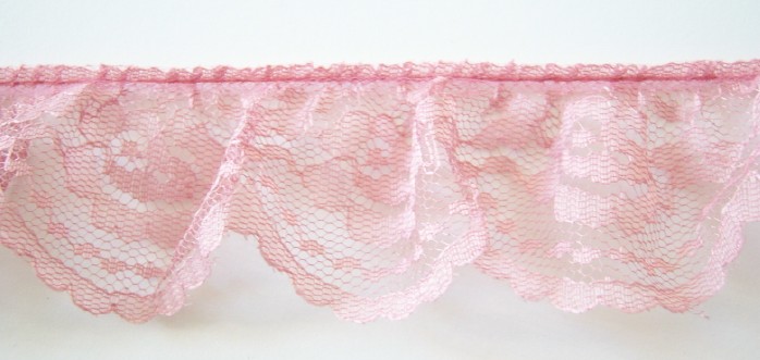 Antique Rose 2 1/4" Ruffled Lace