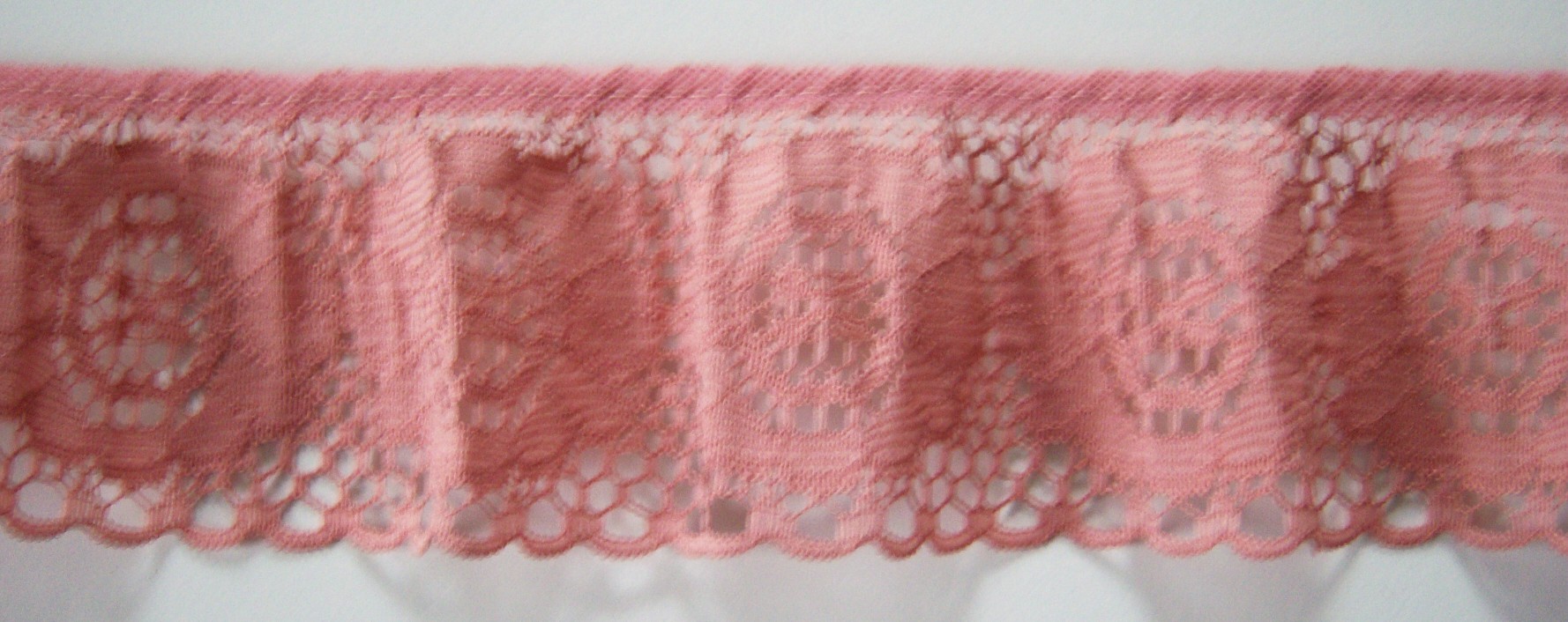 Antique Rose 2 1/4" Ruffled Lace