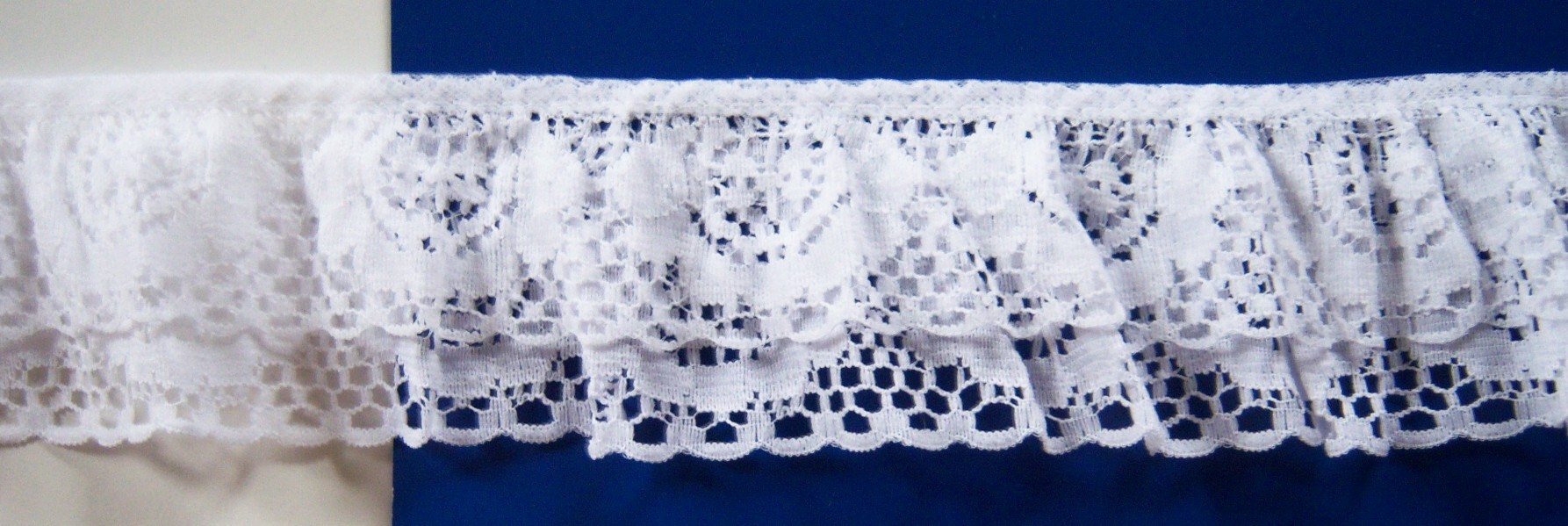White 2" Double Gathered Lace