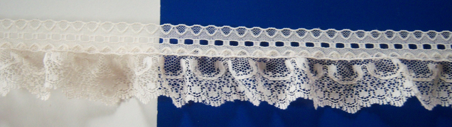 Natural Entredeux 1 1/2" Gathered Lace