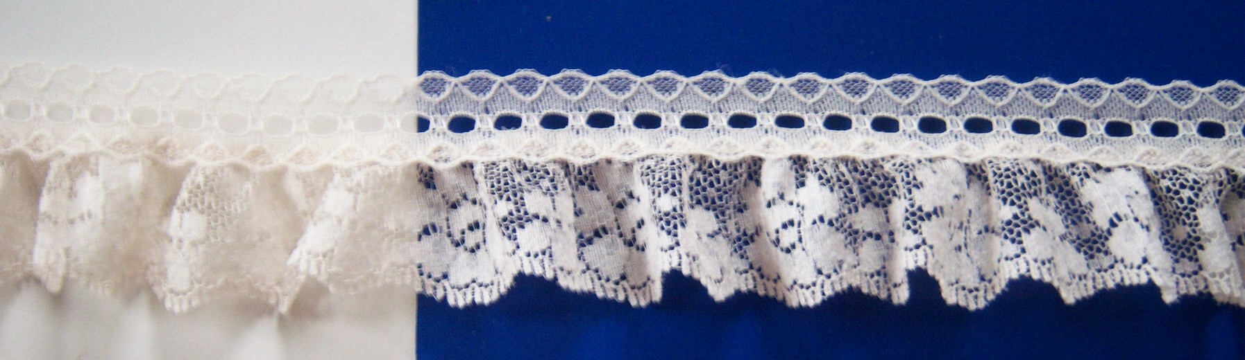 Natural Entredeux 1 5/8" Gathered Lace