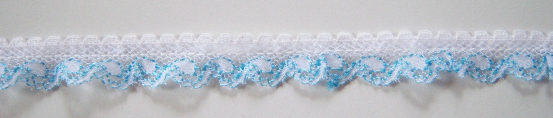White/Blue 5/8"Ruffled Lace