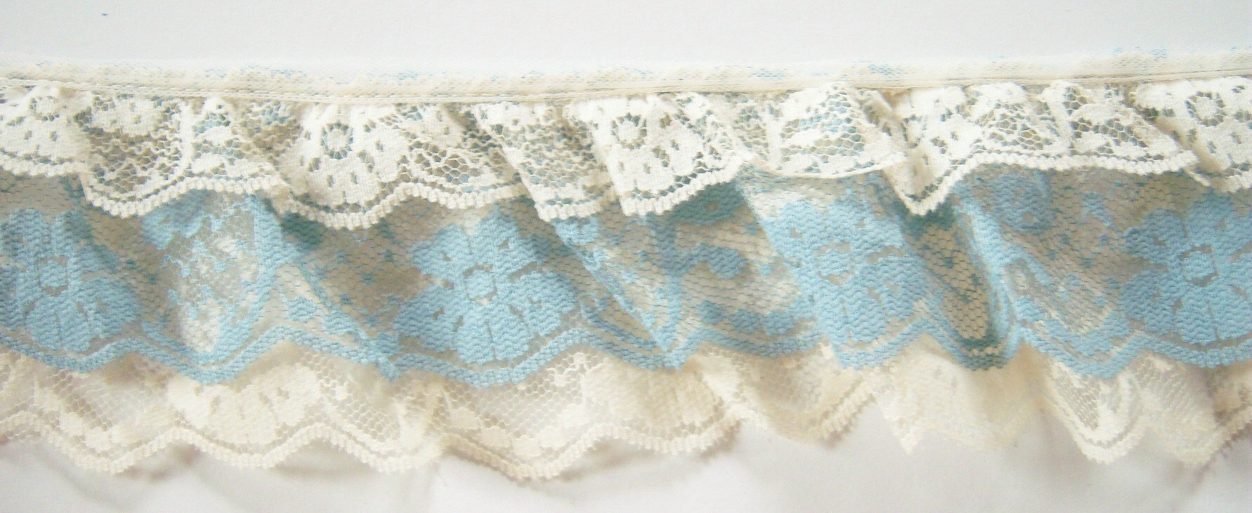 Ivory/Country Blue/Ivory Triple Lace