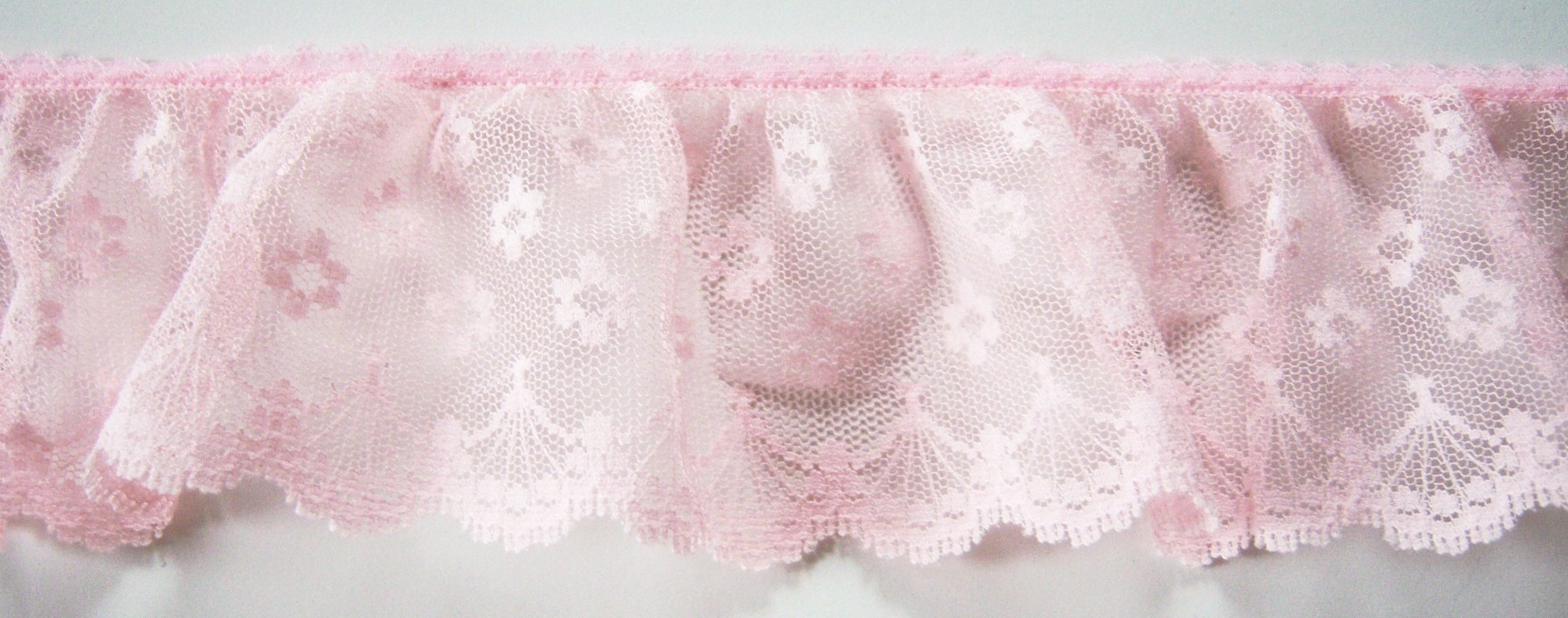 Pink 3" Ruffled Lace