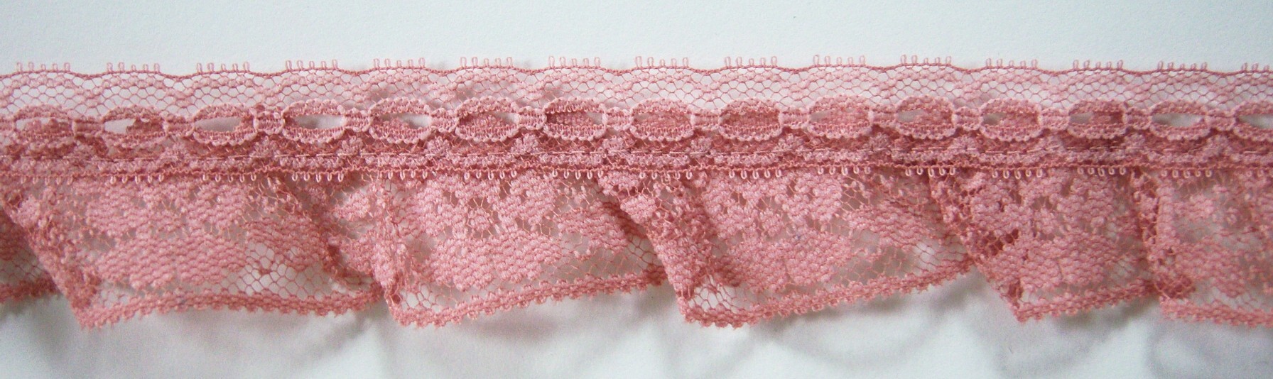 Old Rose 1 1/2" Ruffled Lace