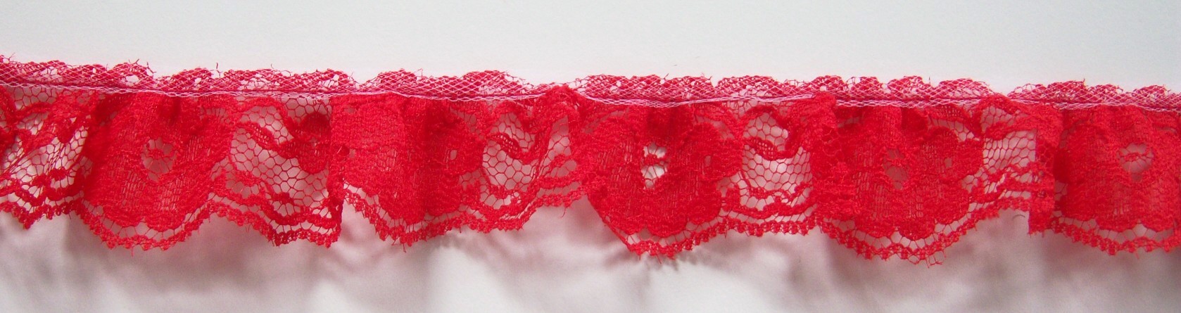 Scarlet Red 1 1/4" Ruffled Lace