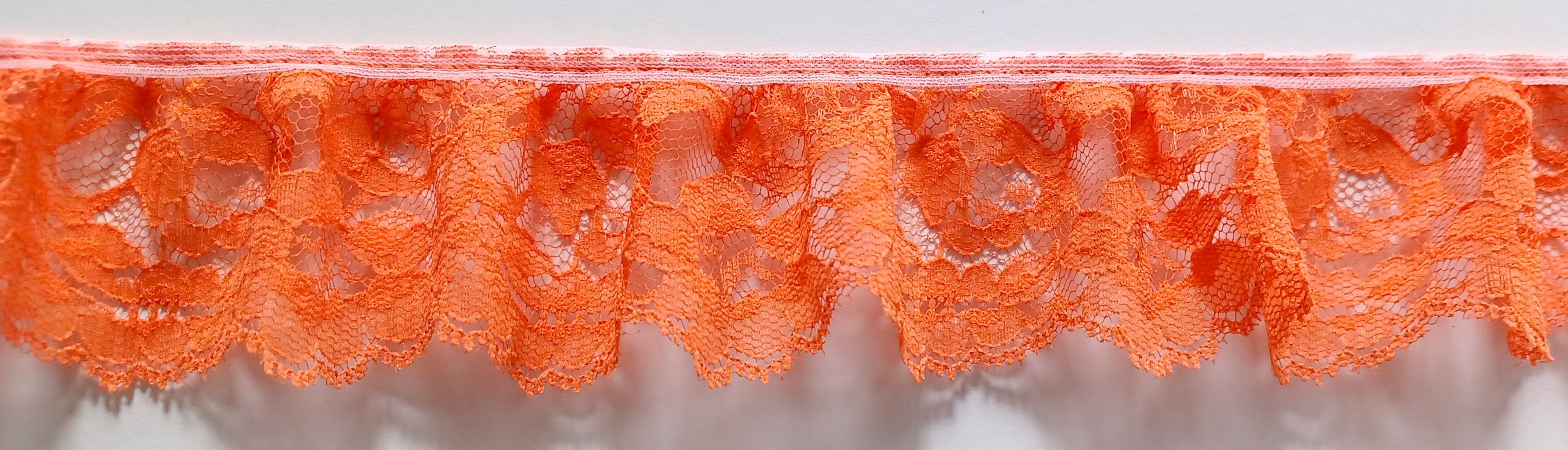 Orange 2 1/2" Ruffled Lace