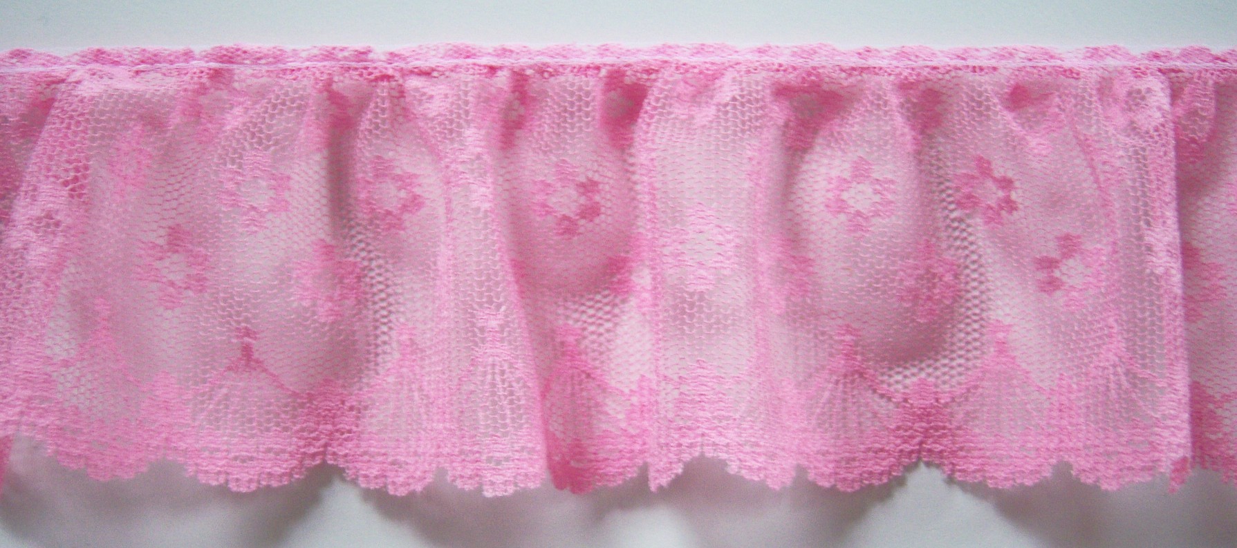 Hot Pink 2 3/4" Ruffled Lace
