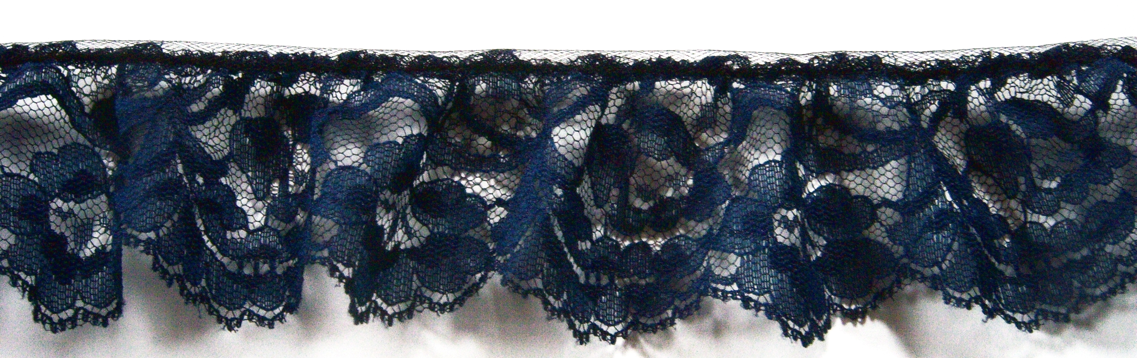 Navy Blue 2 1/2" Ruffled Lace