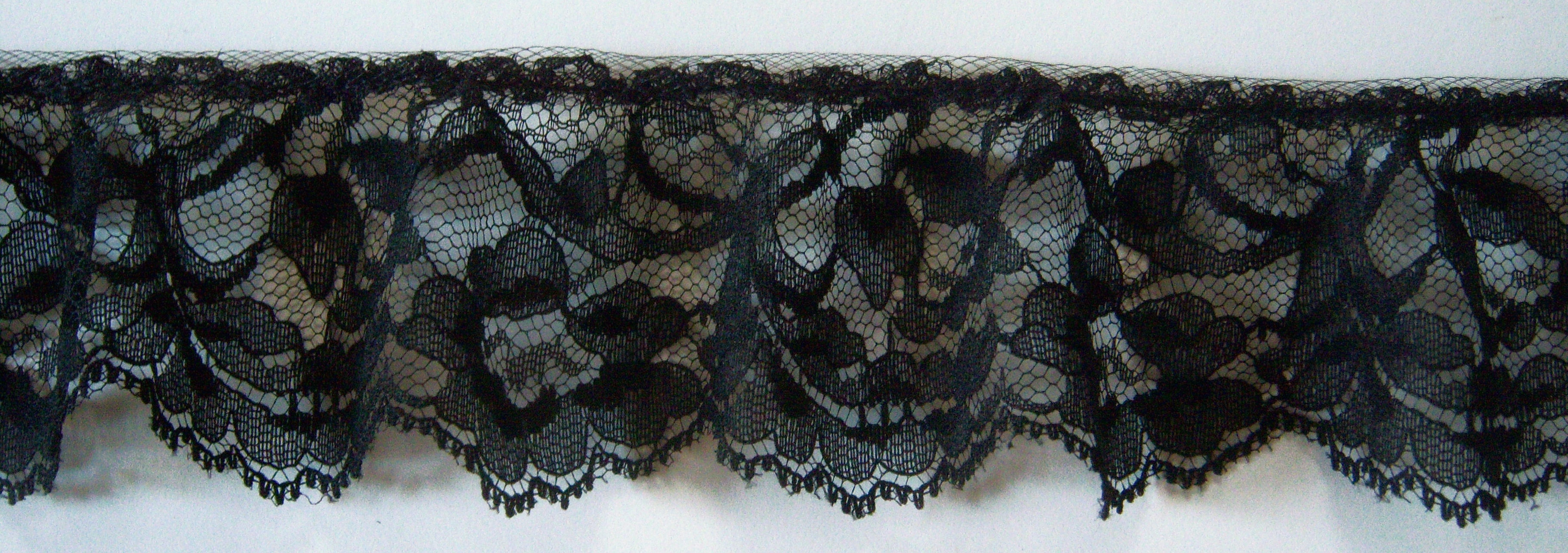 Black 2 1/2" Ruffled Lace