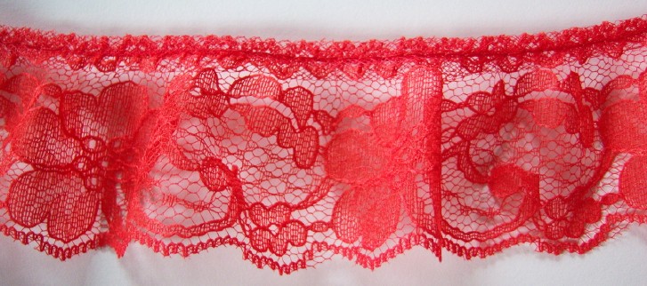 Red 1 7/8" Ruffled Lace