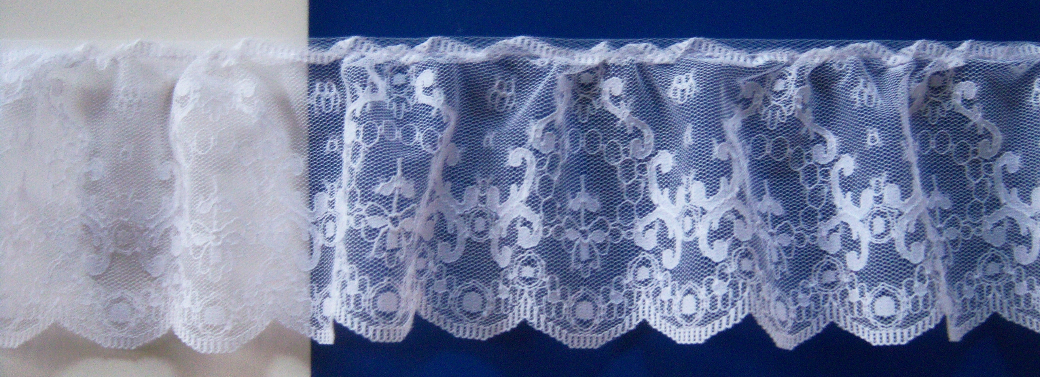 White 3" Ruffled Lace