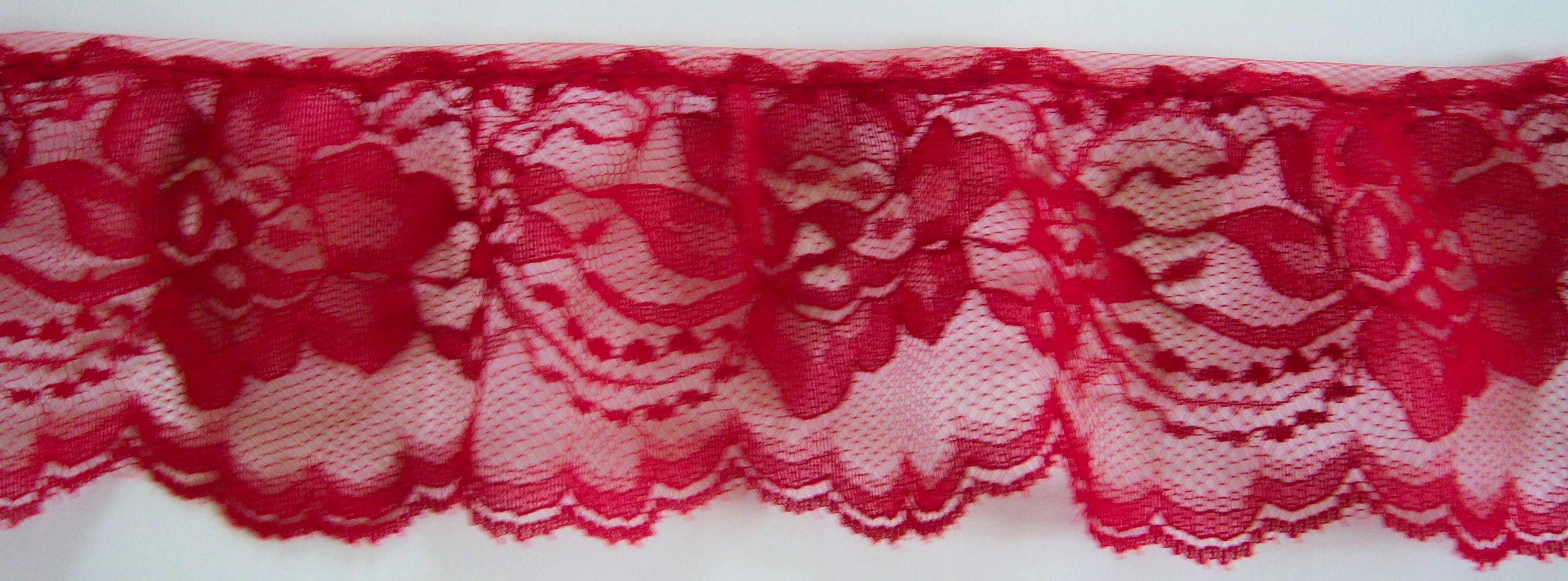 Ruby Red 2 3/4" Ruffled Lace