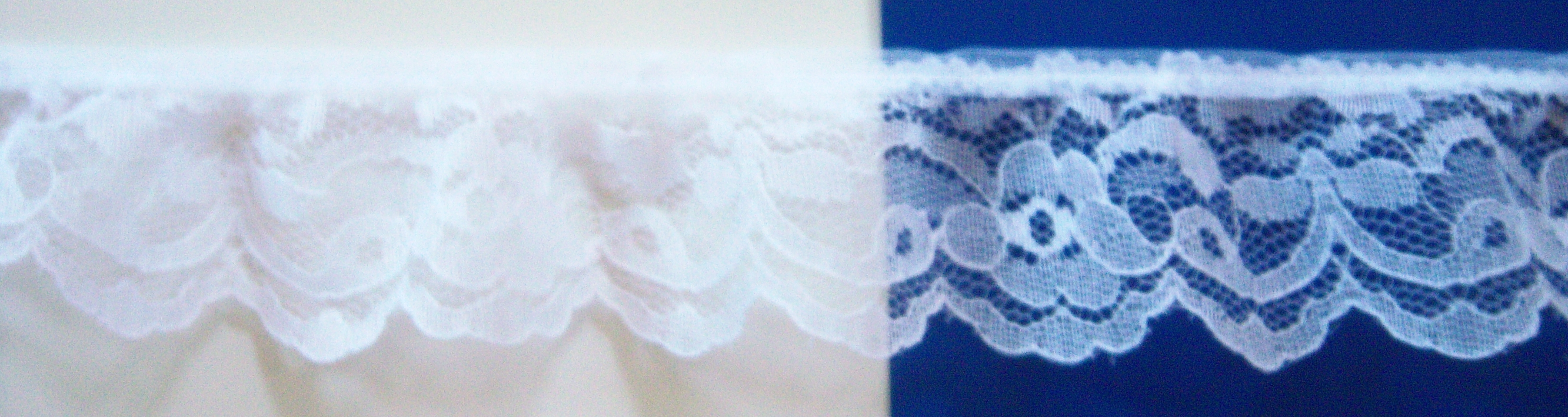White Nylon 1 3/4" Ruffled Lace
