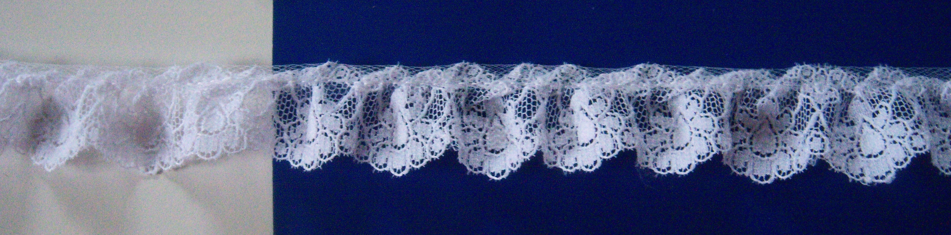 White 1" Ruffled Lace