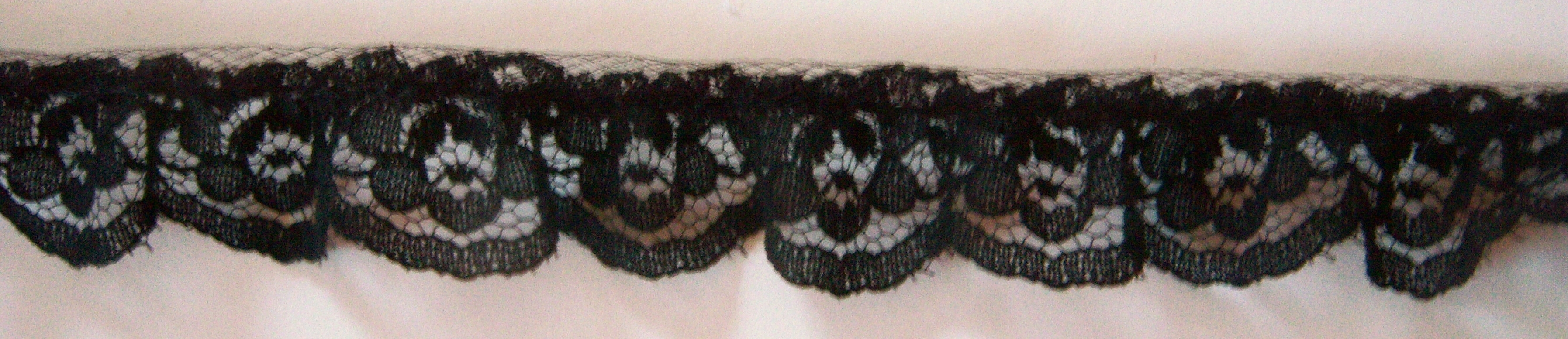 Black 7/8" Ruffled Lace