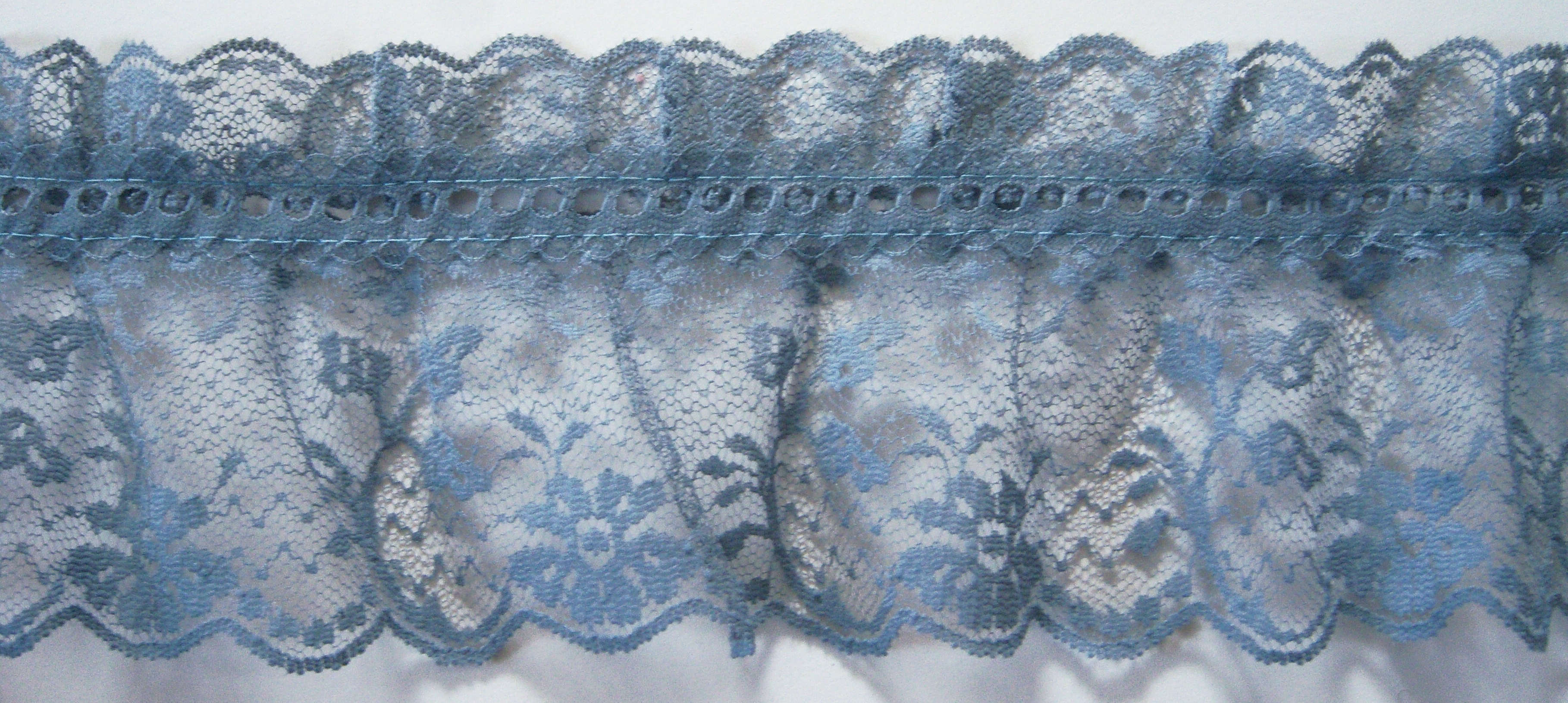 Country Blue 4" Entredeux Ruffled Lace