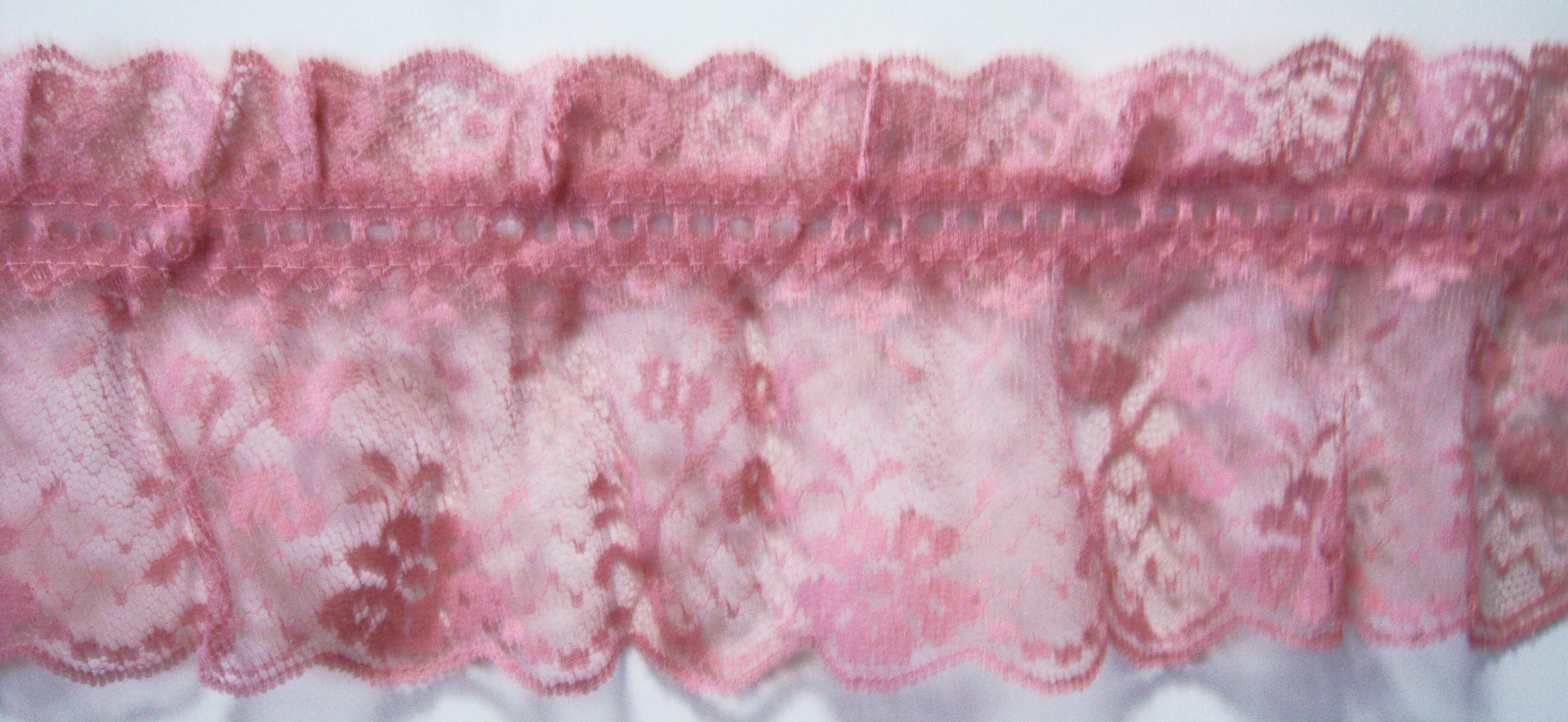 Dusty Rose 4" Entredeux Ruffled Lace