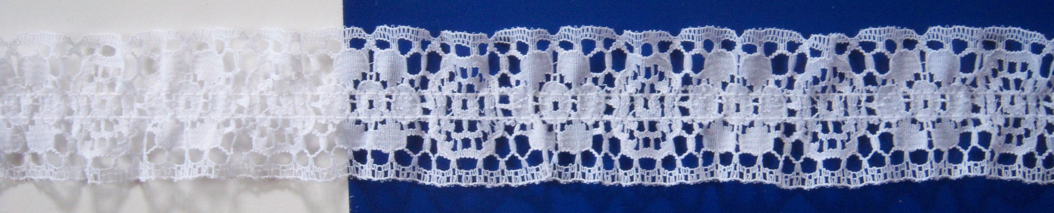 White 1 1/4" Ruffled Lace